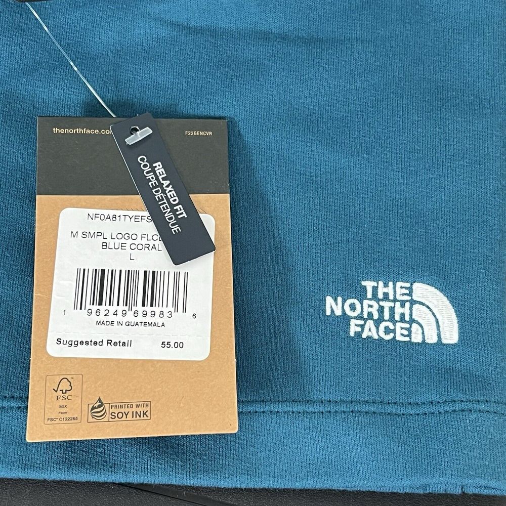 Men's The North‎ Face Fleece Simple Logo Blue Coral Gym Casual Hiking Shorts 010